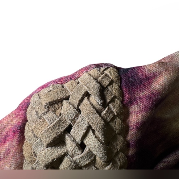 Sky Top Western Leopard Chic Leather Halter Top Strappy halter tie straps XS y2k - Picture 8 of 16